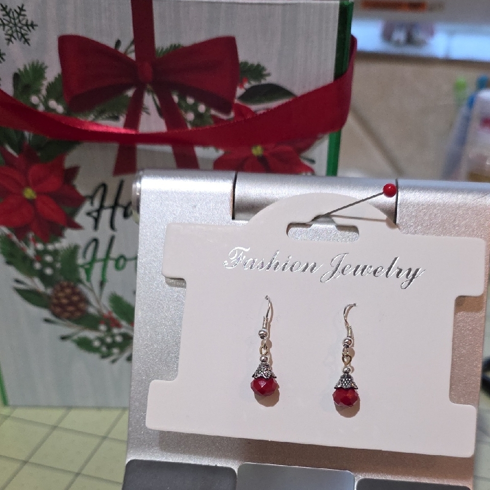 Fashion Jewelry Ruby Red Teardrop Earrings